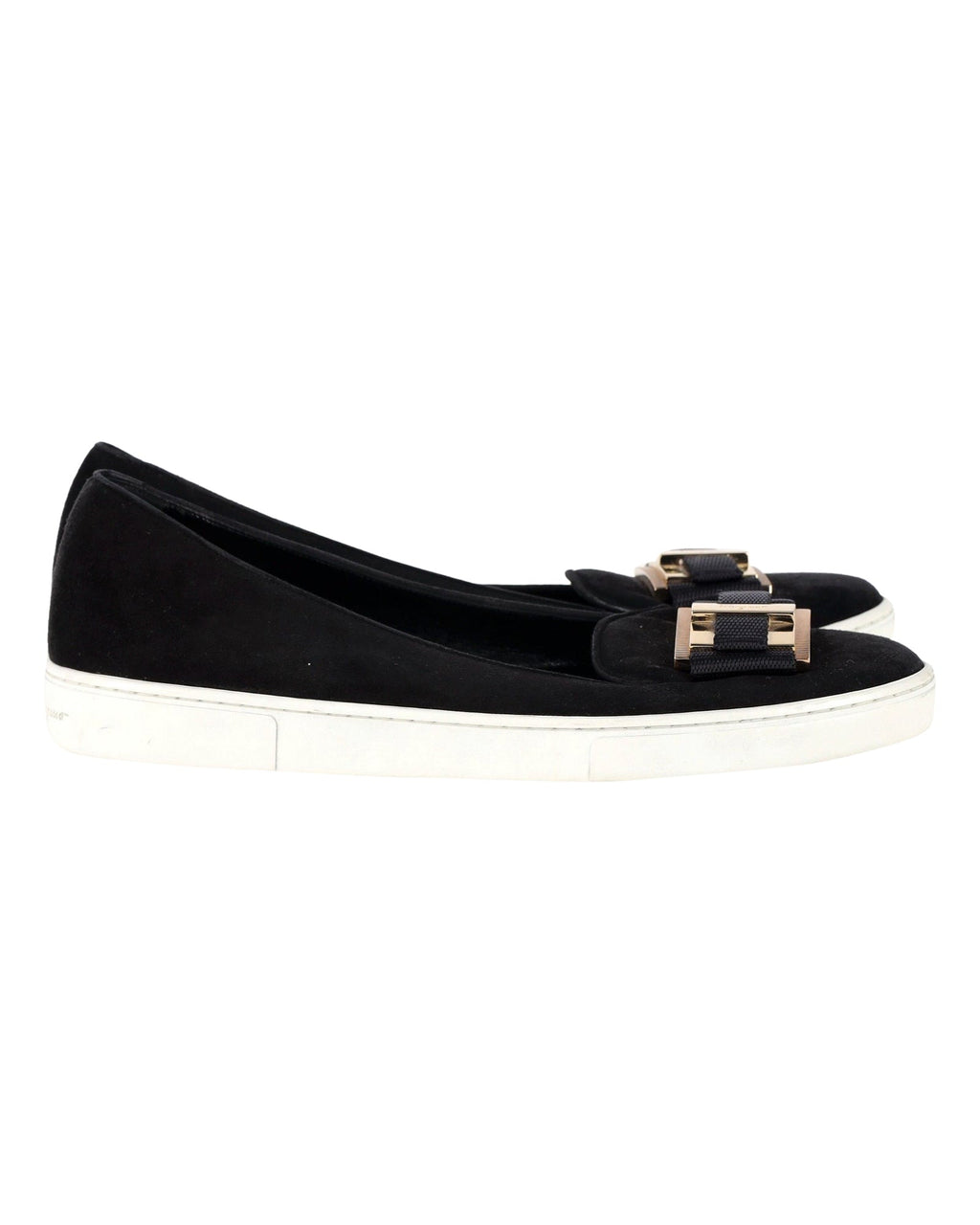 Women's Salvatore Ferragamo Pelagie Flats in Black Suede
