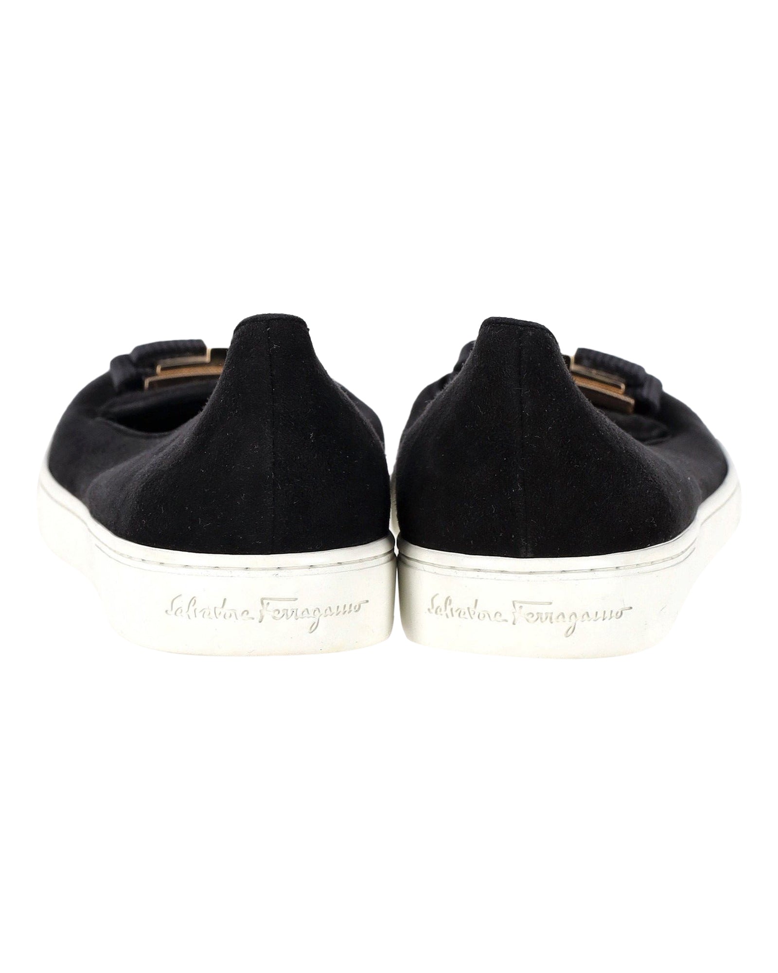 Women's Salvatore Ferragamo Pelagie Flats in Black Suede