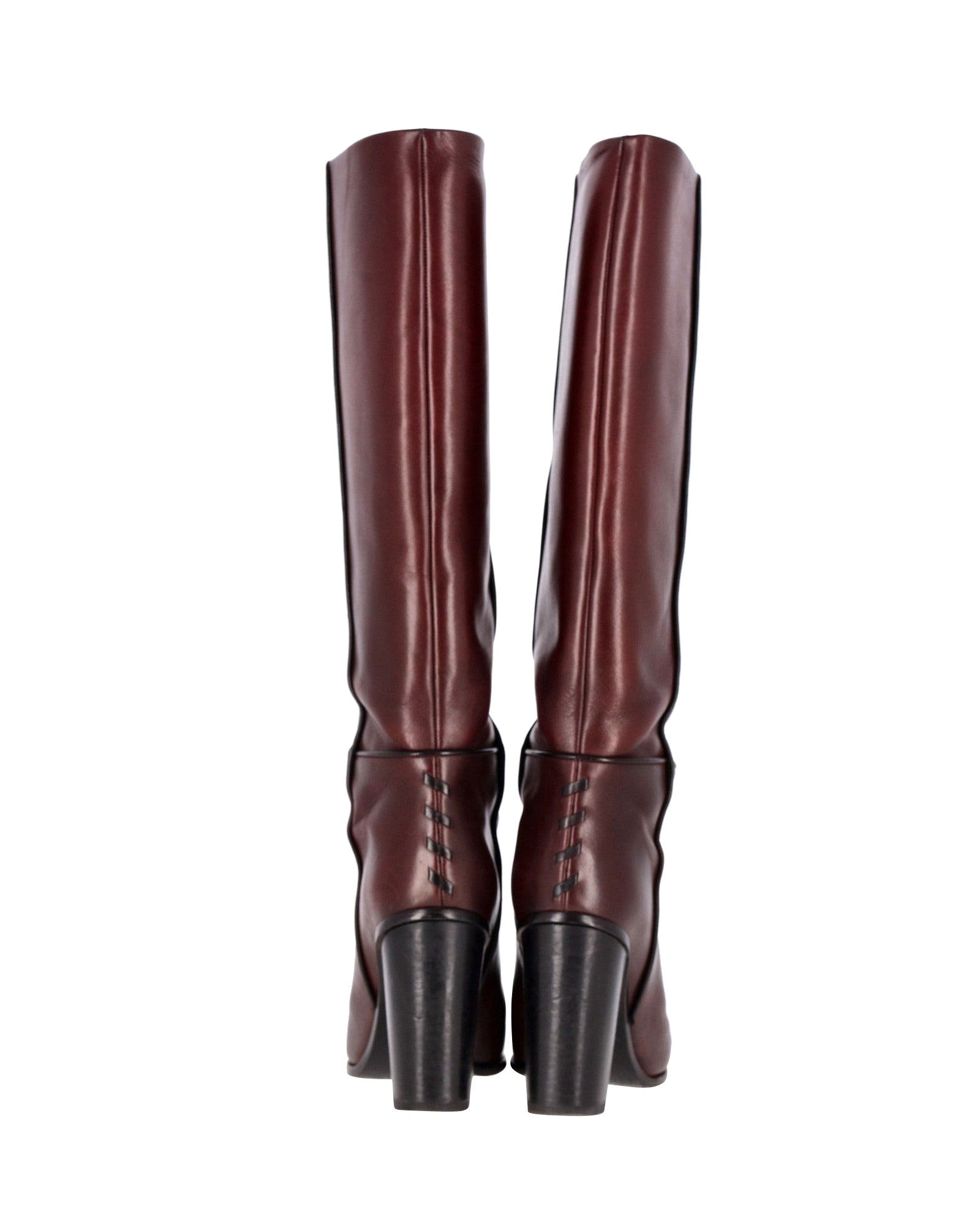 Proenza Schouler Knee Boots in Burgundy Leather