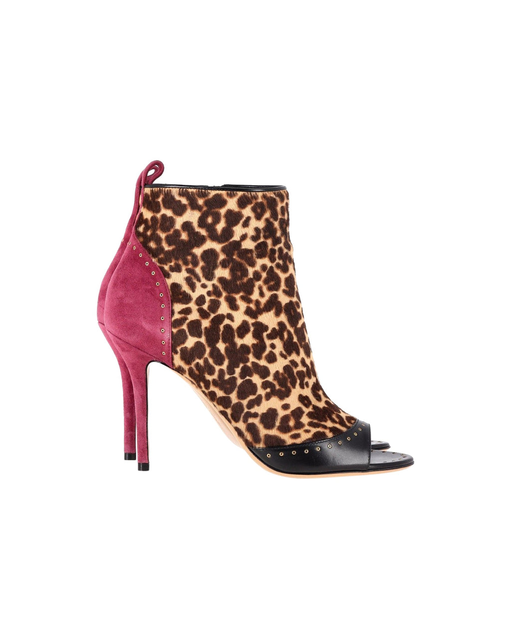 Salvatore Ferragamo Leopard-Print Peep-toe Booties in Multicolor Calf Hair