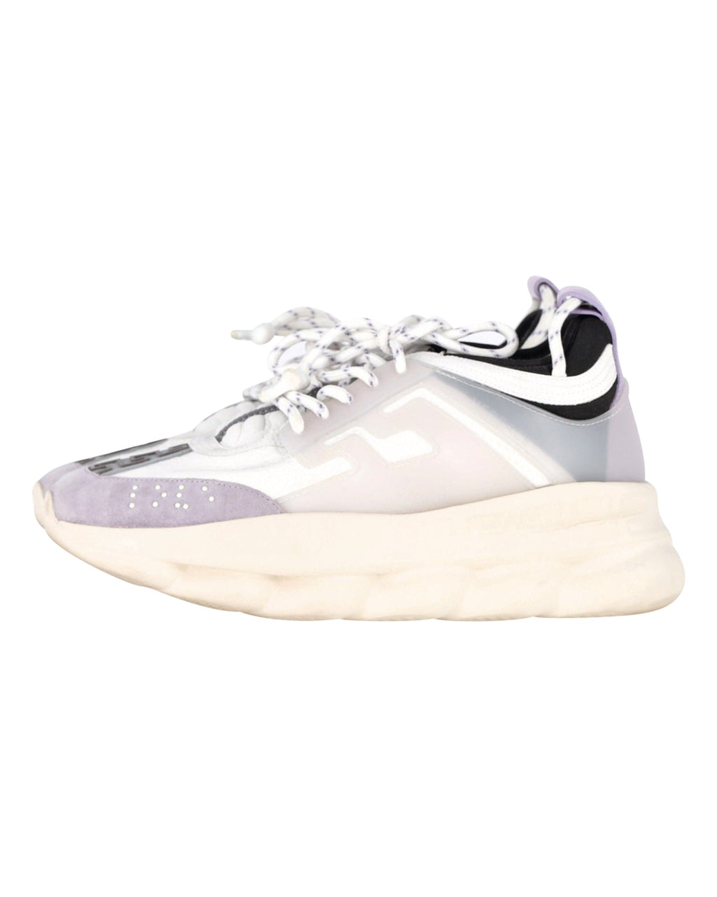 Versace Chain Reaction Sneakers in White Leather