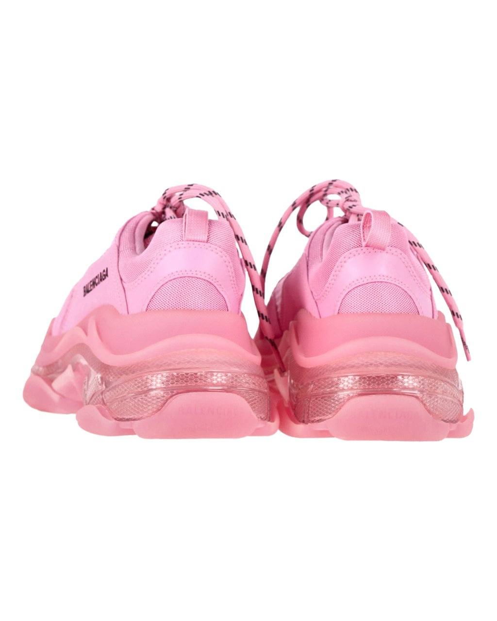 Women's Balenciaga Triple S Clear Sole Sneakers in Pastel Pink Polyester