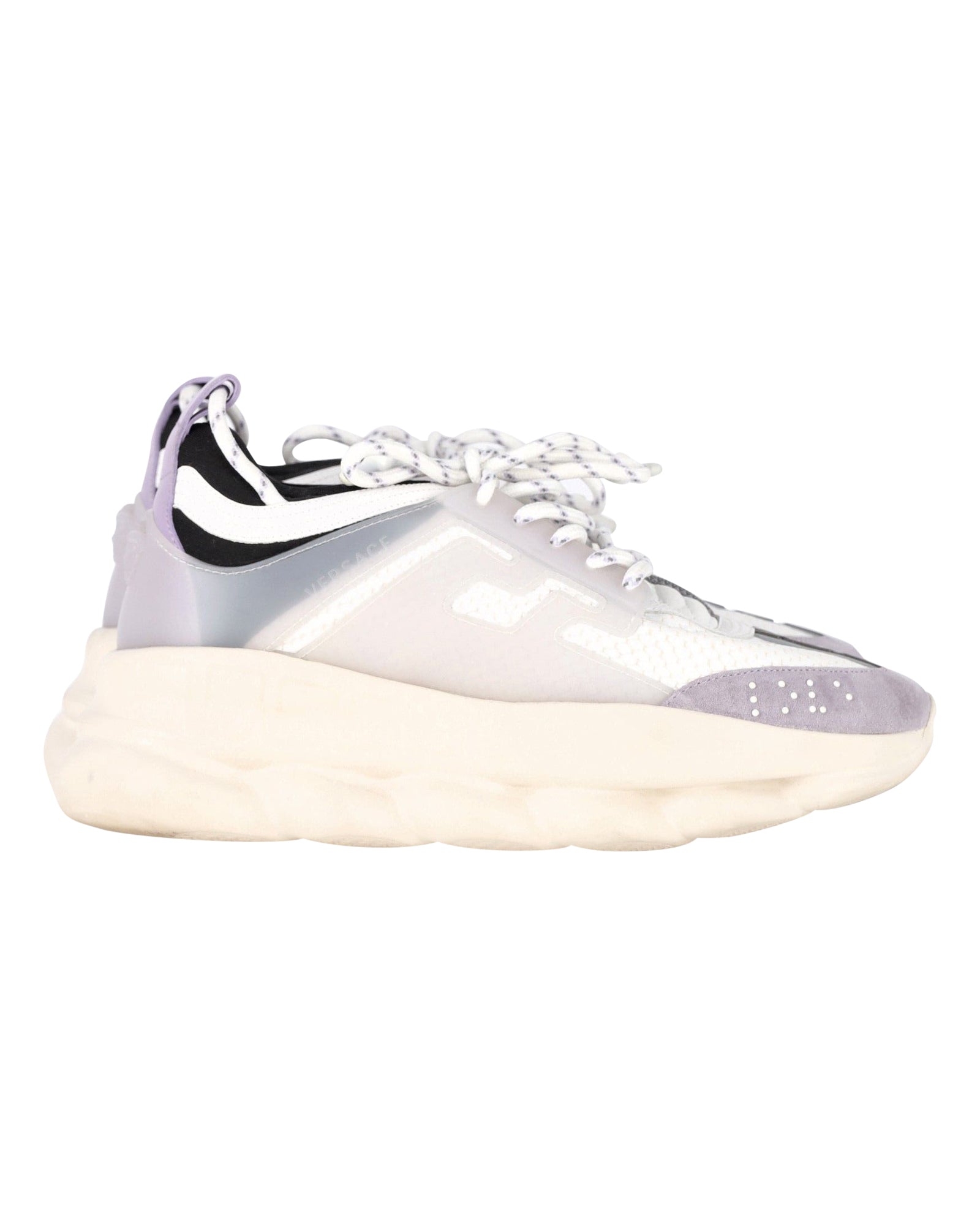 Versace Chain Reaction Sneakers in White Leather