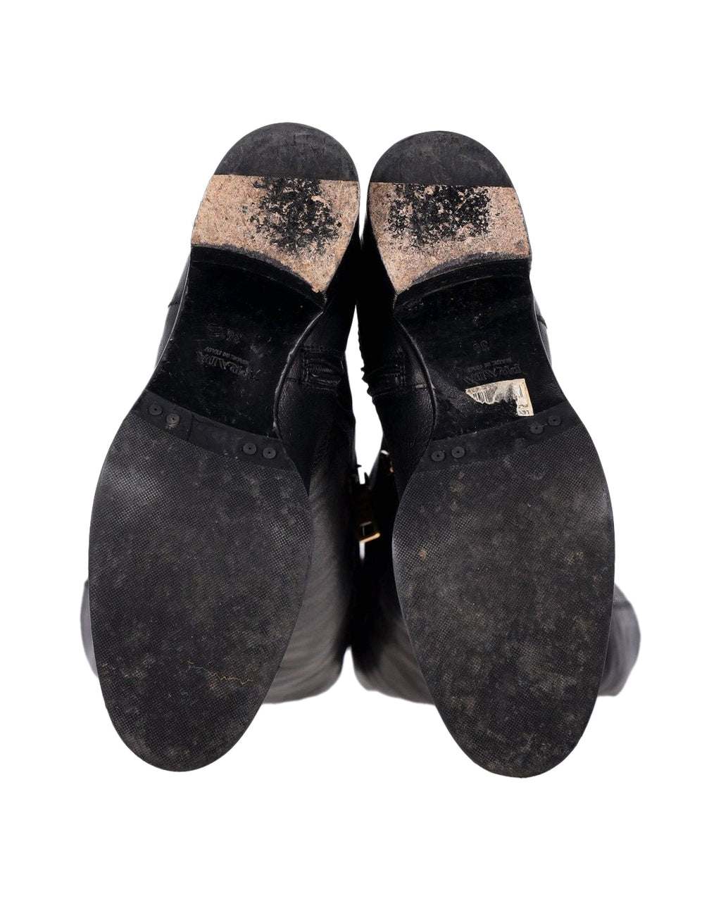 Prada Over-The-Knee Buckled Boots in Black Leather