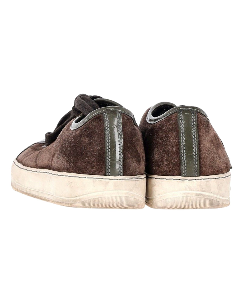 Lanvin Classic Tennis Sneakers in Brown Suede