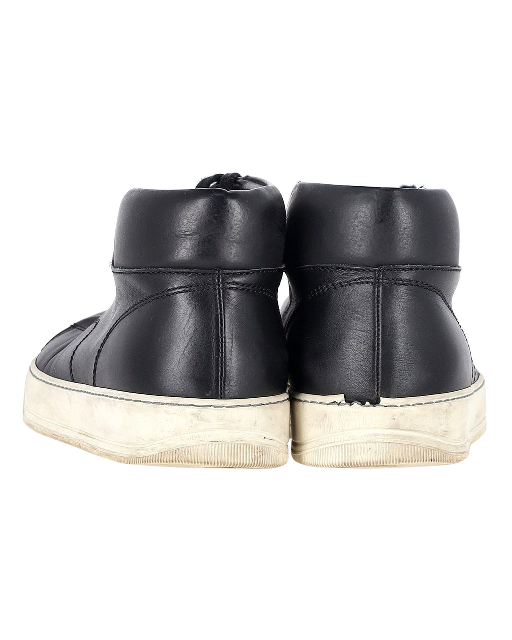 Lanvin Mid-Top Sneakers in Black Leather
