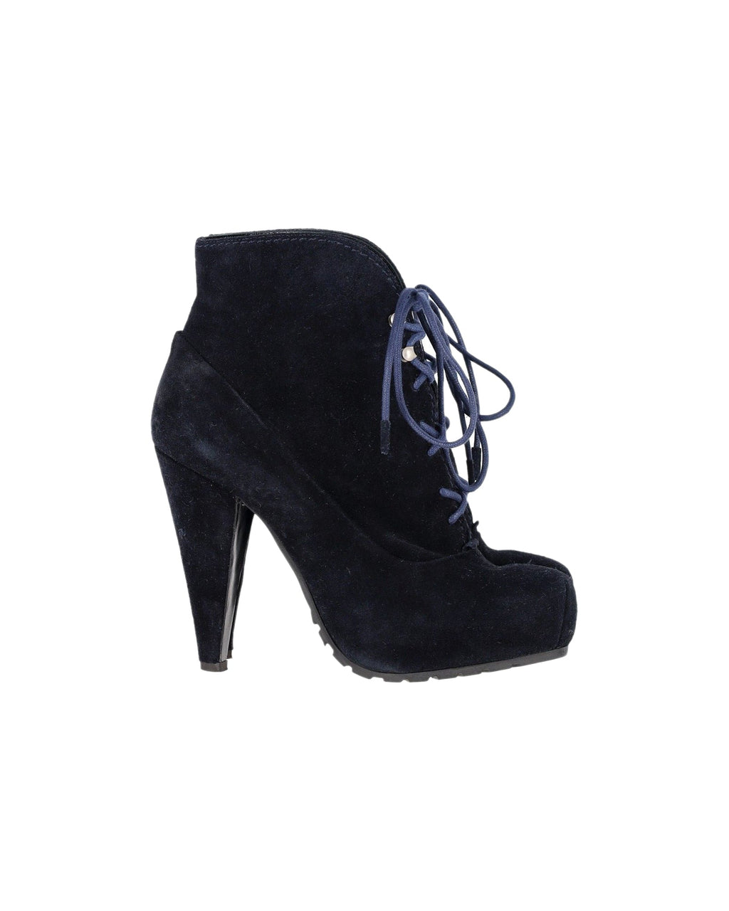 Women's Proenza Schouler Lace-Up Boots in Navy Blue Suede