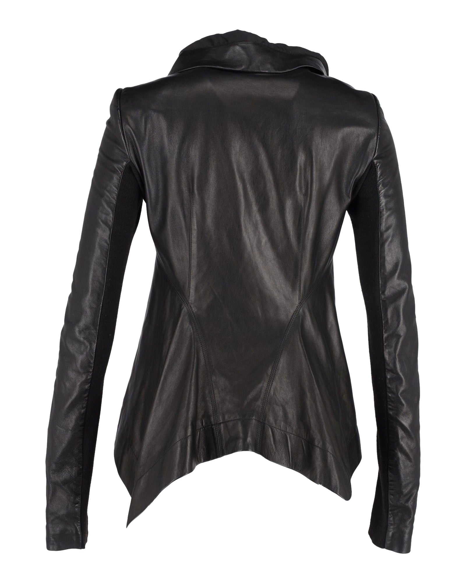 Rick Owens Draped Jacket in Black Leather