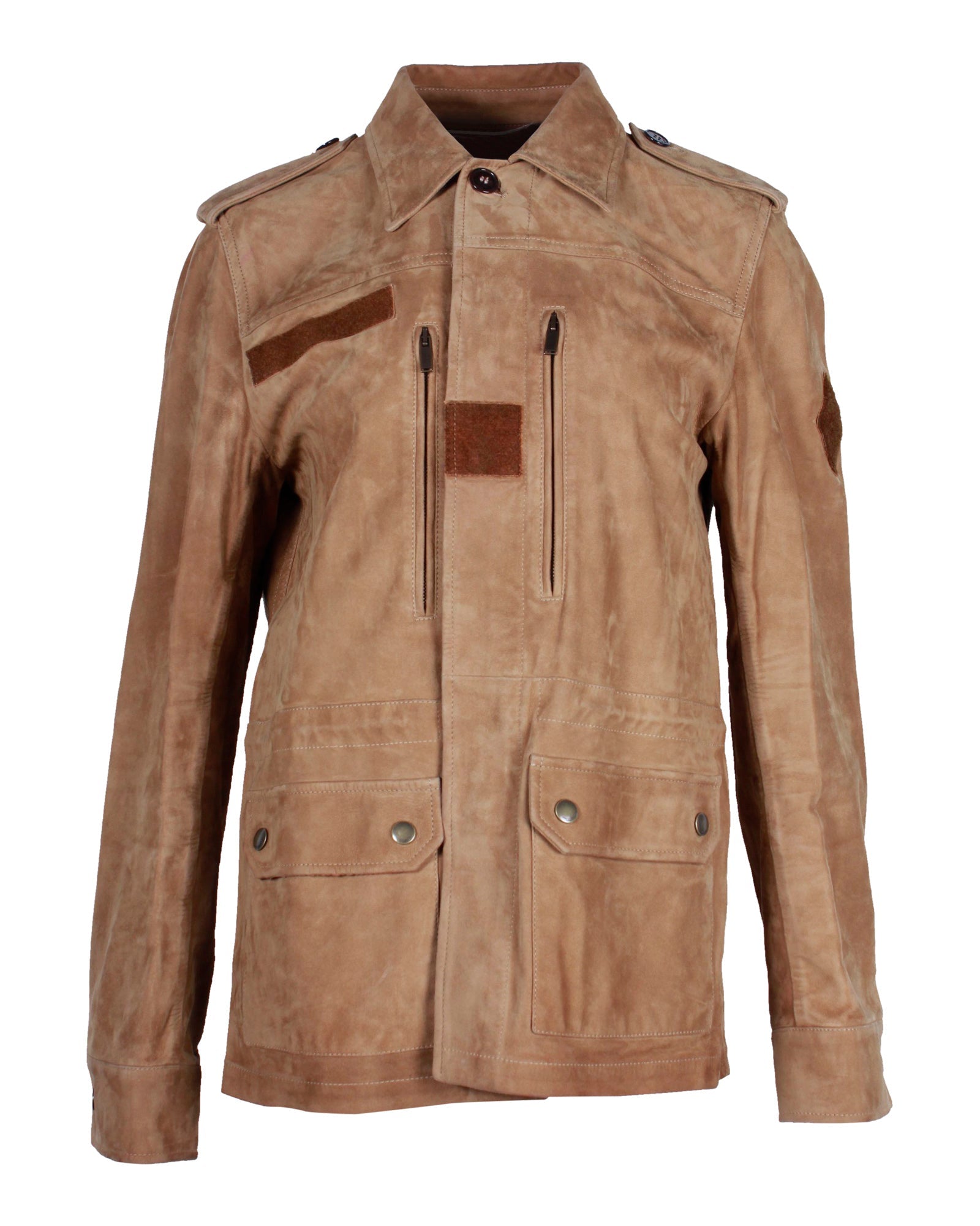 Saint Laurent Utility Jacket in Brown Suede