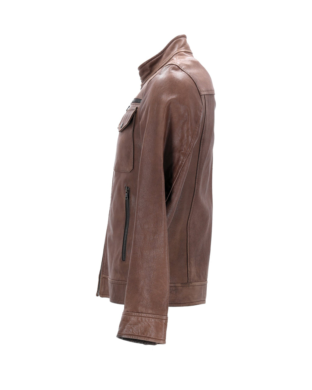 Prada Zipped Jacket in Brown Leather