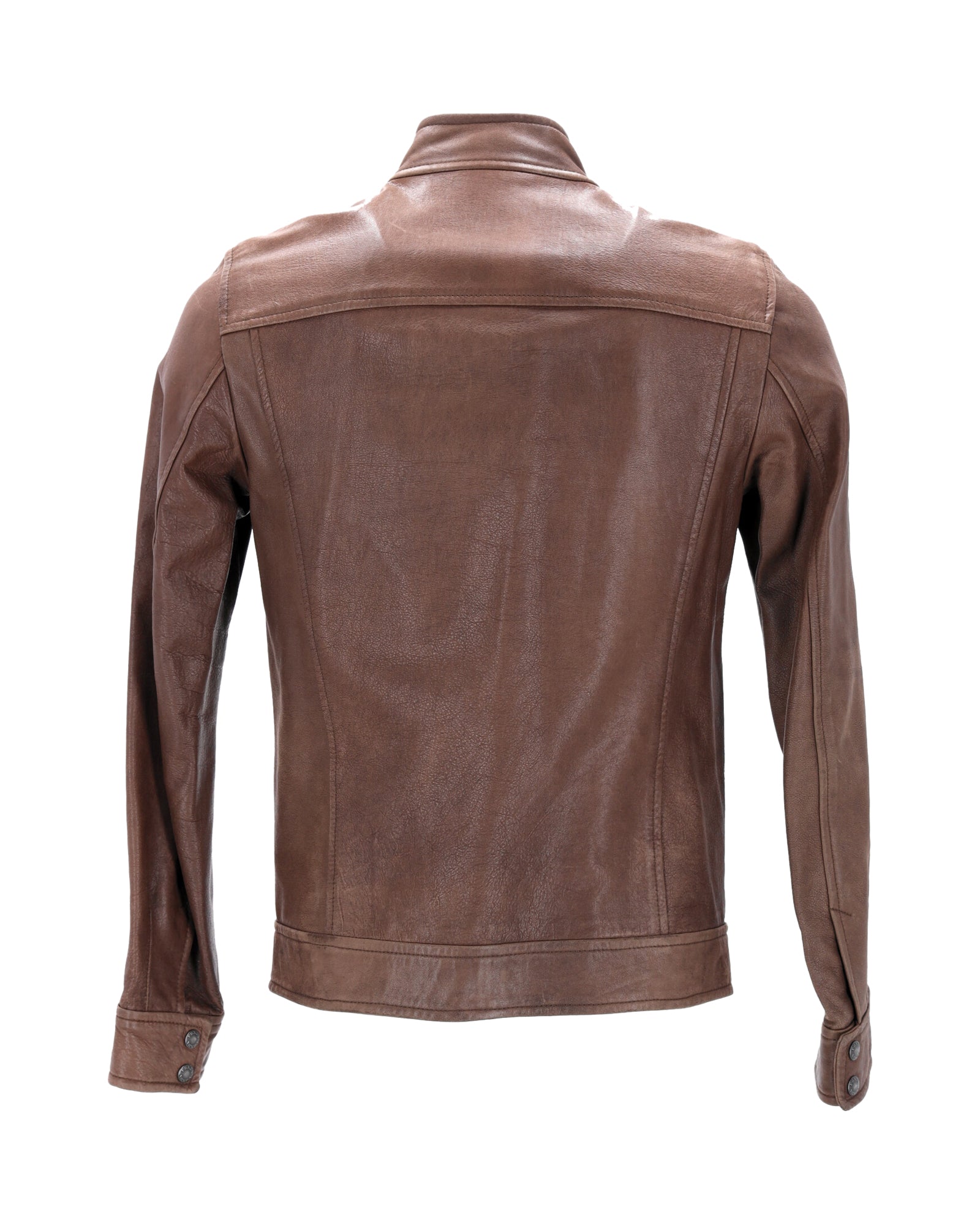 Prada Zipped Jacket in Brown Leather