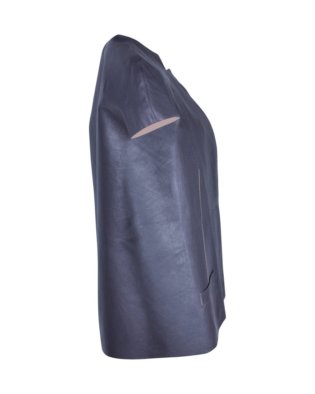 Marni Short Sleeve Jacket in Grey Leather