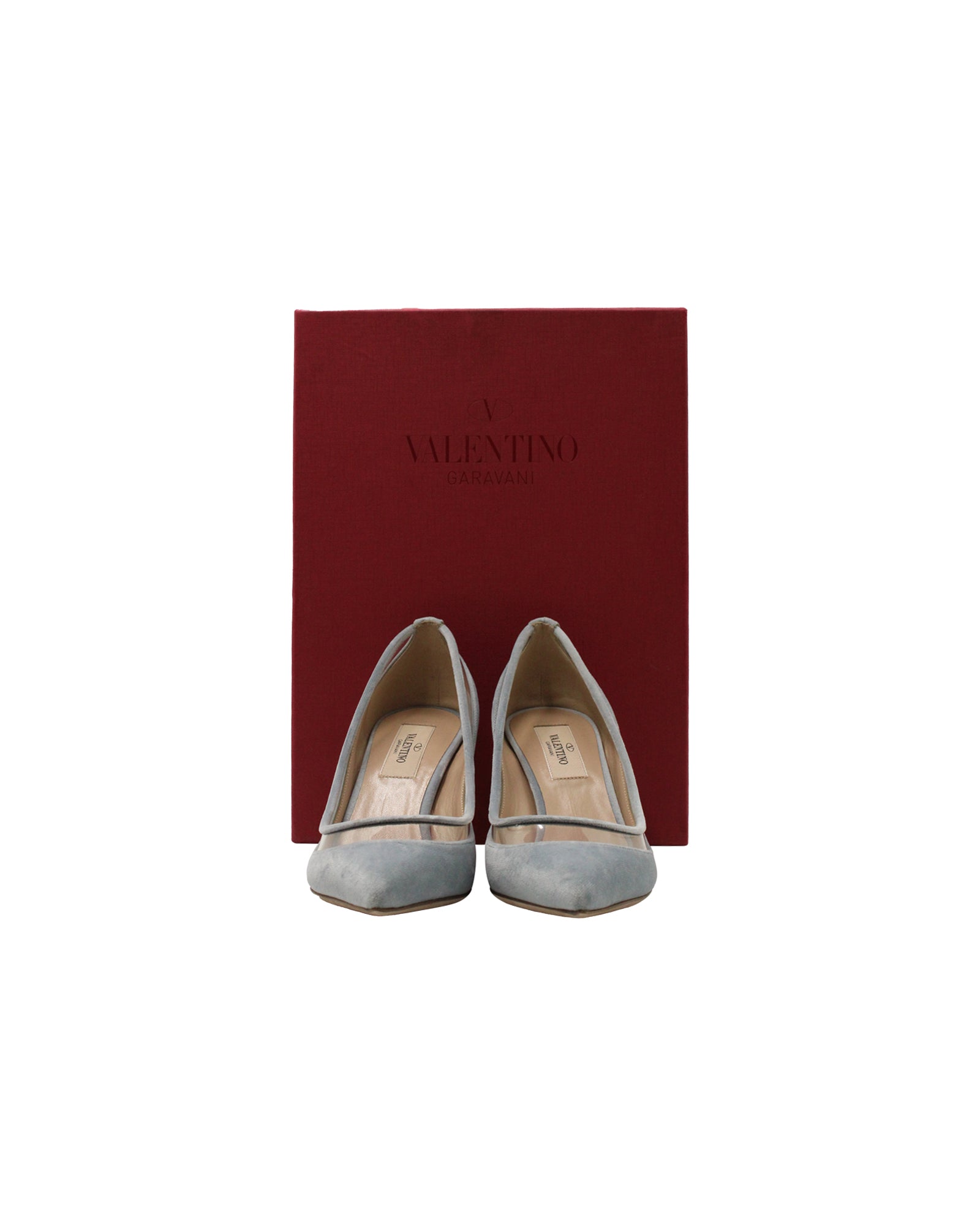 Women's Valentino Celeste Pumps in Light Blue Velvet