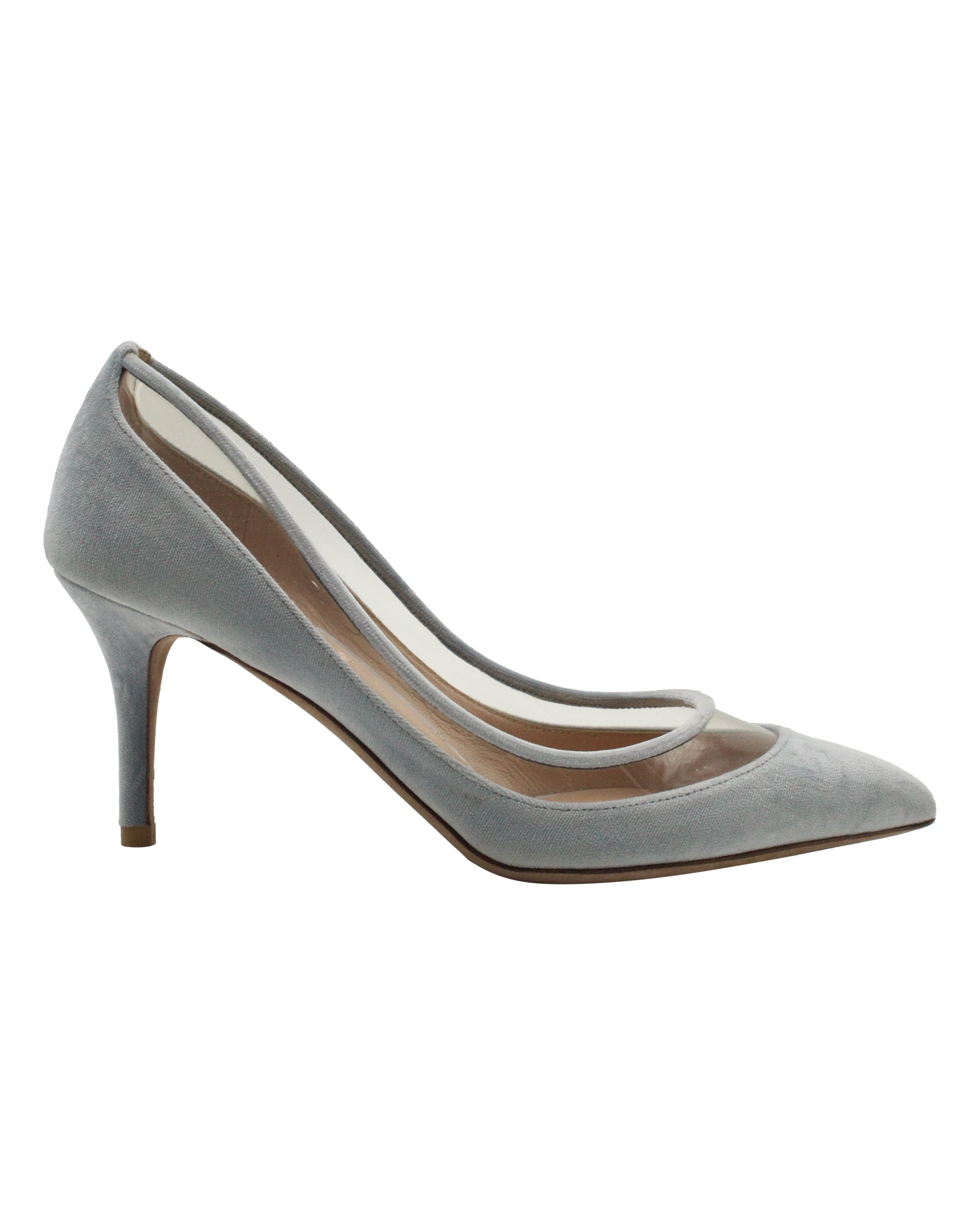 Women's Valentino Celeste Pumps in Light Blue Velvet
