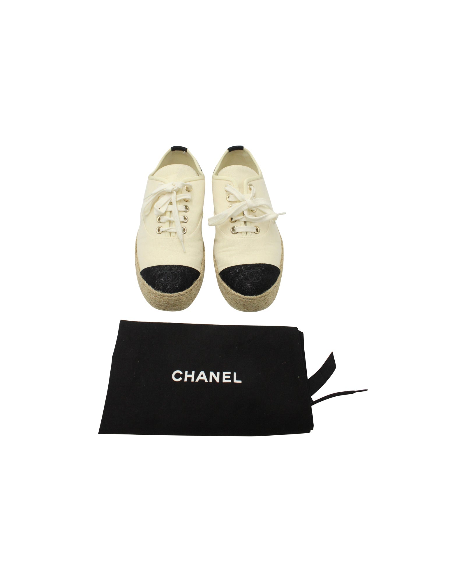 Chanel Riviera Espadrille Sneakers in White Canvas