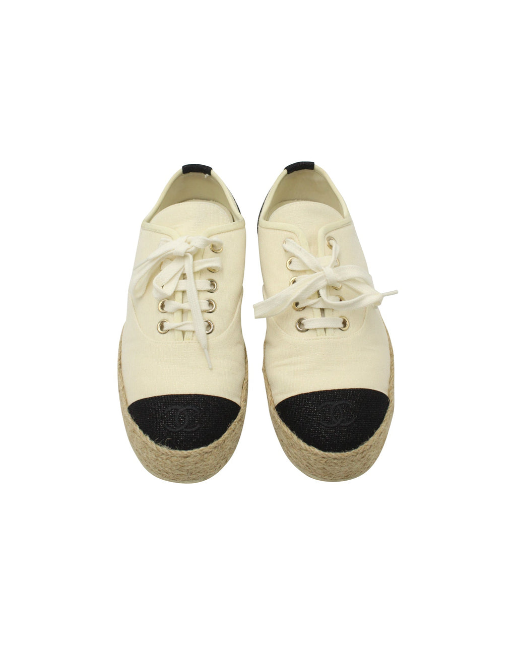 Chanel Riviera Espadrille Sneakers in White Canvas