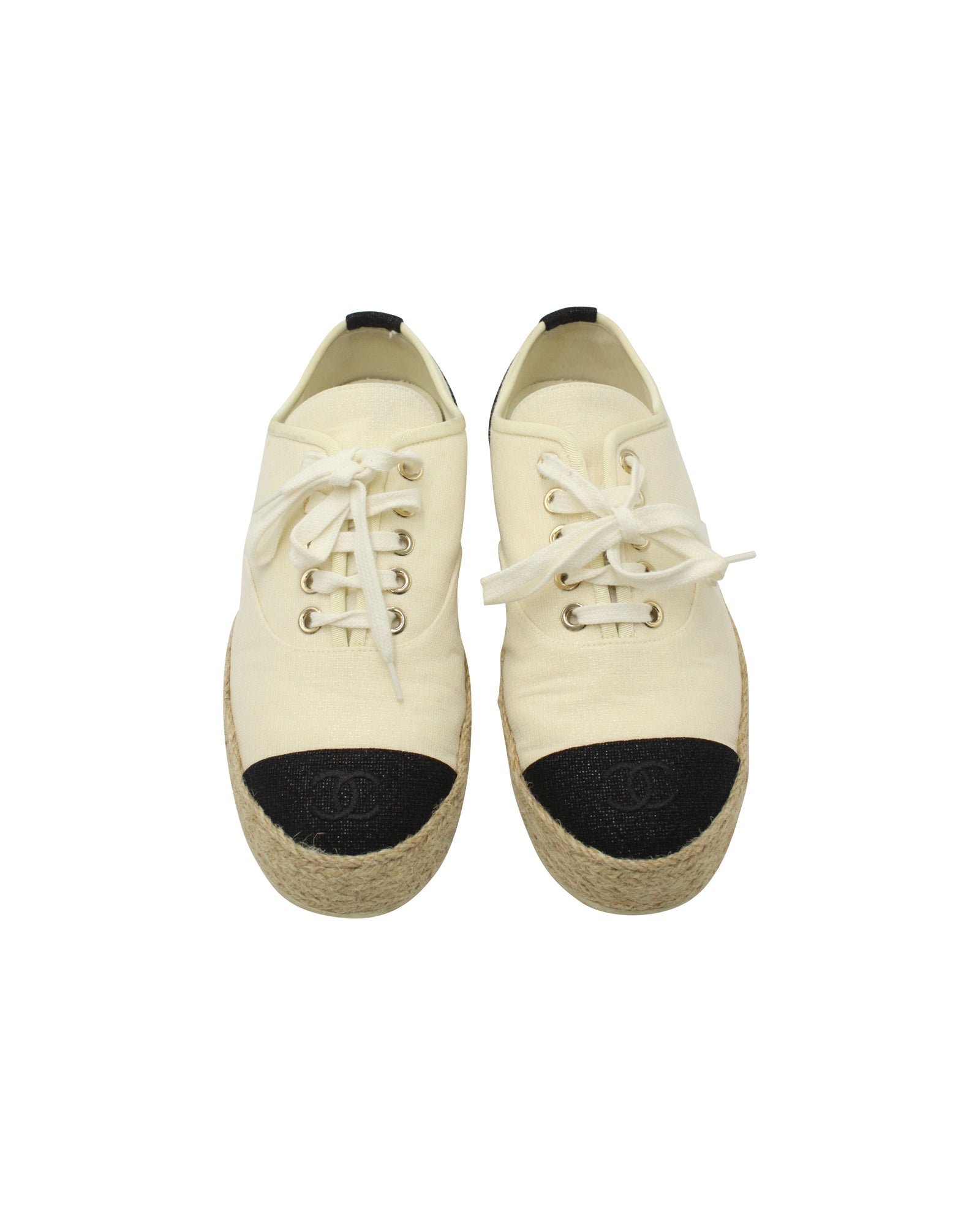 Chanel Riviera Espadrille Sneakers in White Canvas