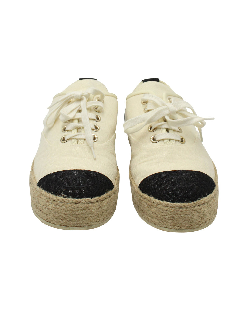 Chanel Riviera Espadrille Sneakers in White Canvas