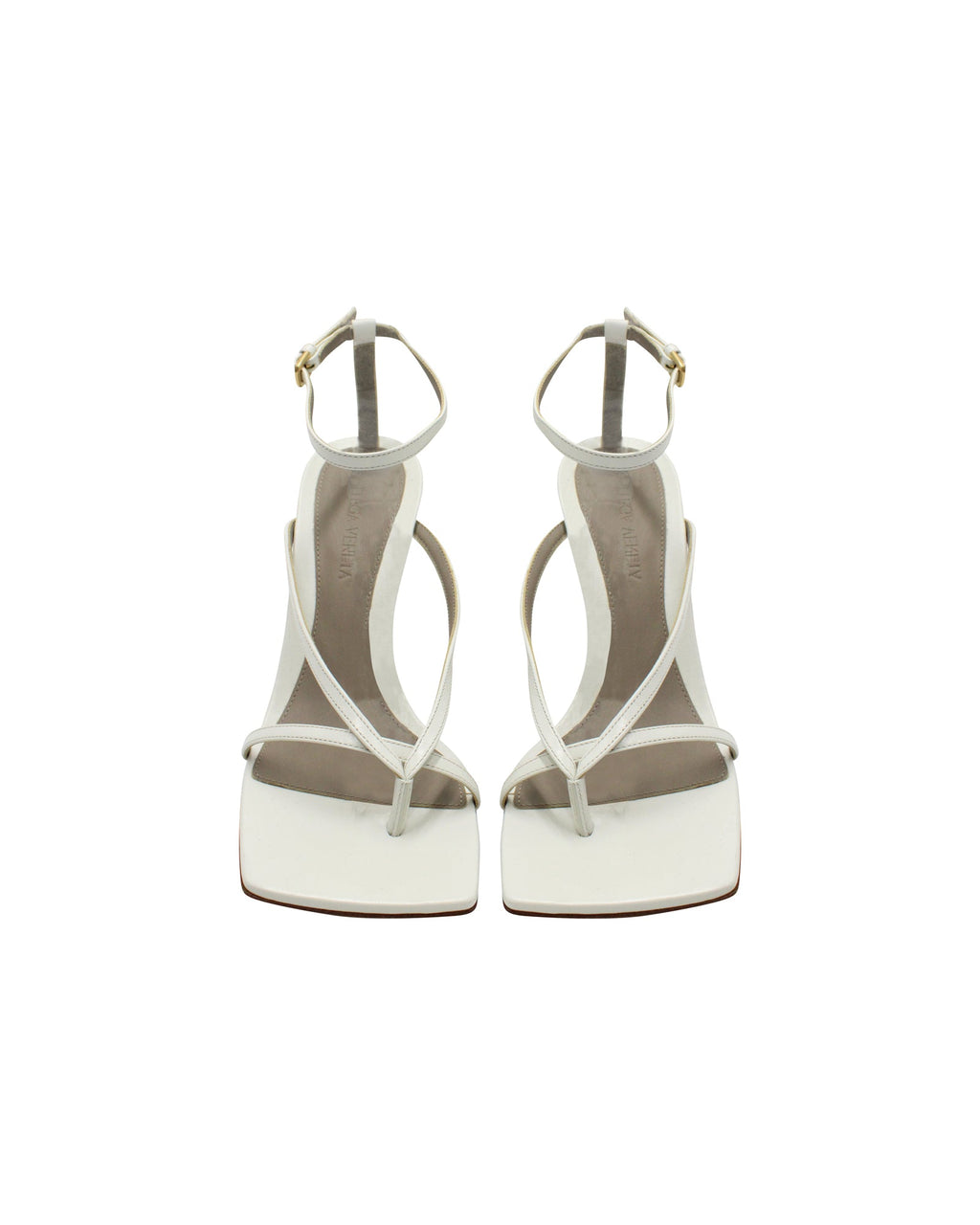 Bottega Veneta Stretch Ankle Strap Sandals in White Leather
