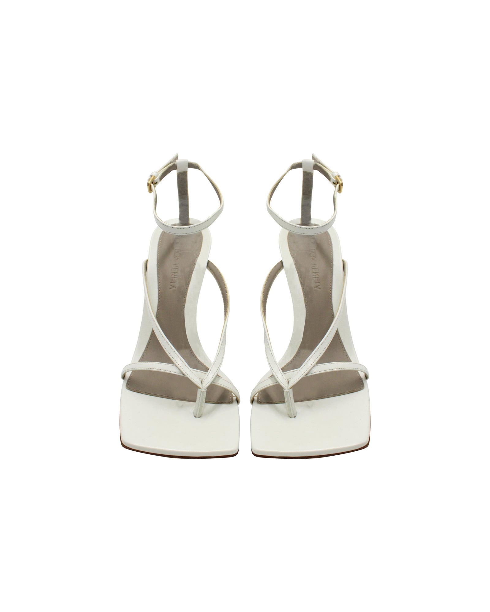 Bottega Veneta Stretch Ankle Strap Sandals in White Leather