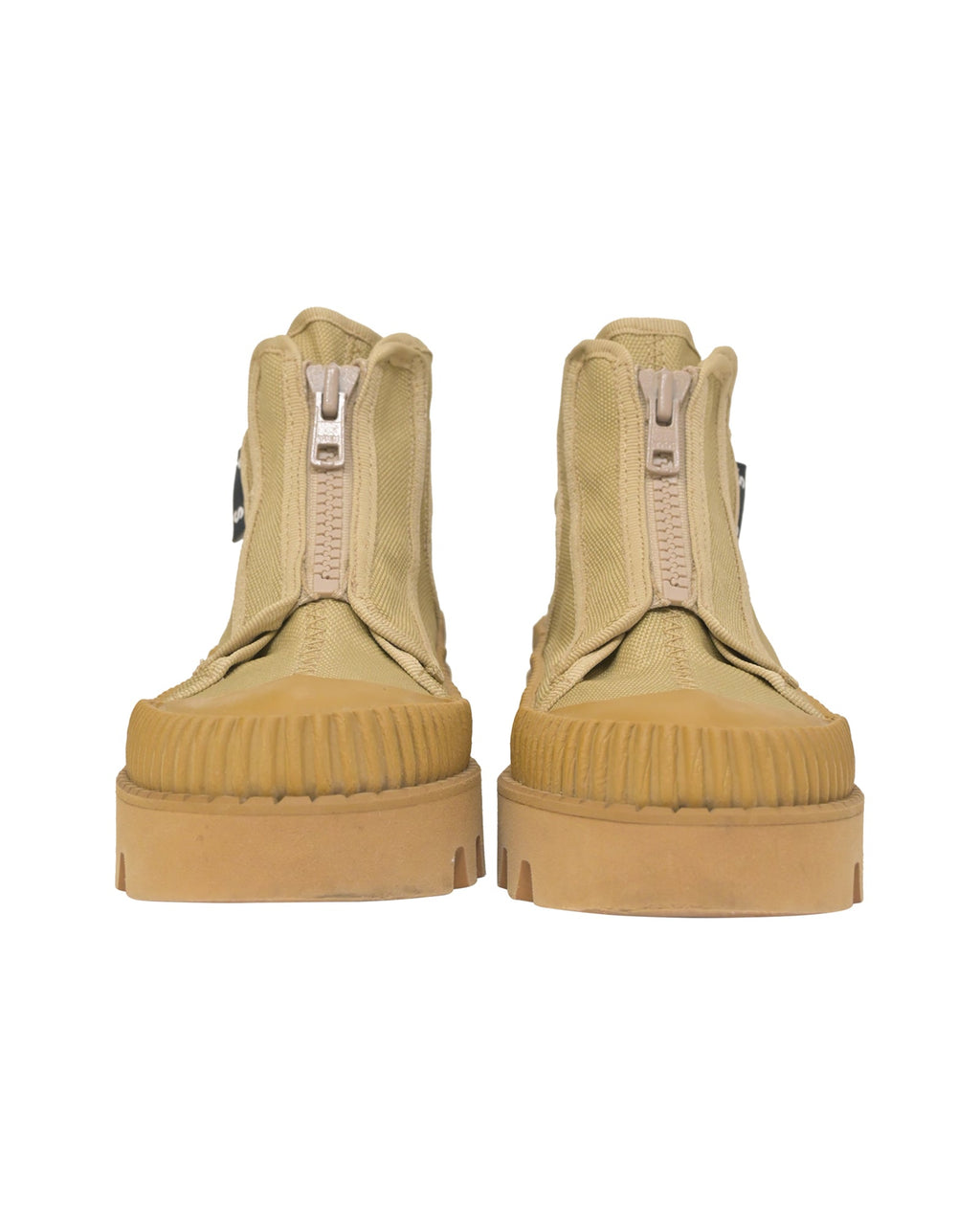 Proenza Schouler Lace-Up Ankle Boots in Beige Canvas