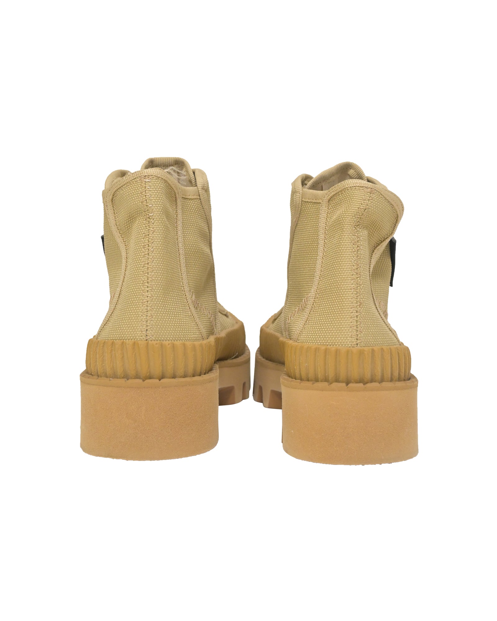 Proenza Schouler Lace-Up Ankle Boots in Beige Canvas