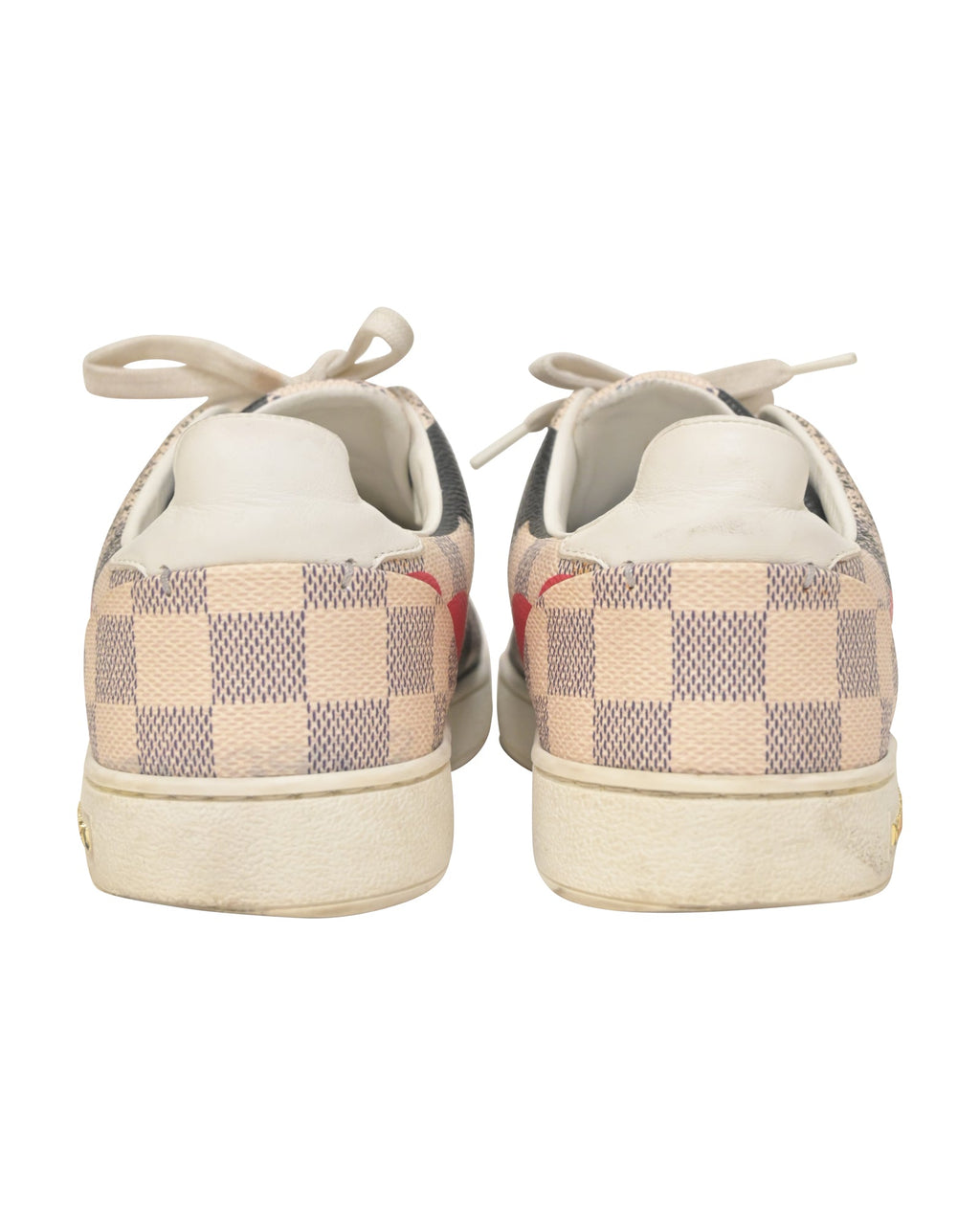 Women's Louis Vuitton Overcloud Lace Up Sneakers in Multicolor Damier Azur Canvas And Leather Trim