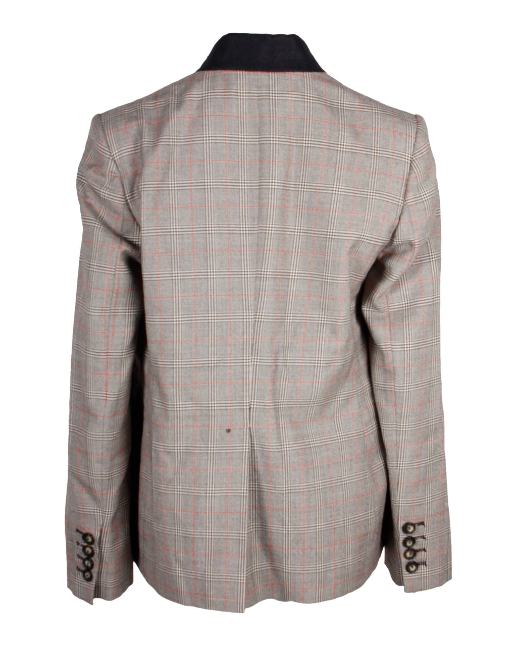 Stella McCartney Checked Stand Collar Blazer in Brown Wool