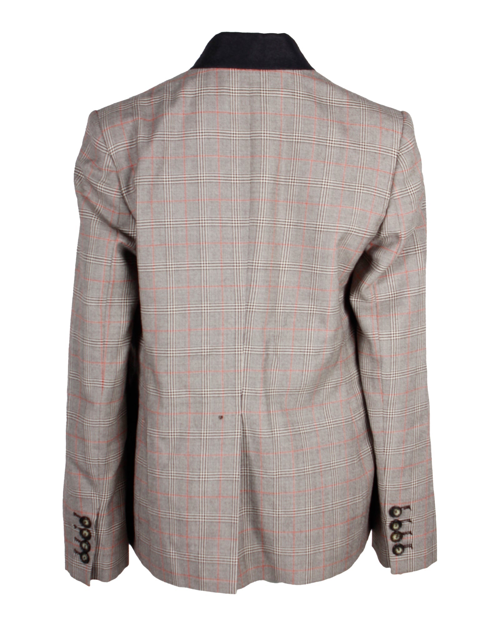 Stella McCartney Checked Stand Collar Blazer in Brown Wool