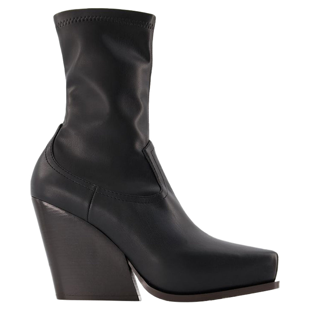 Women's Cowboy Boots in Black Synthetic Leather
