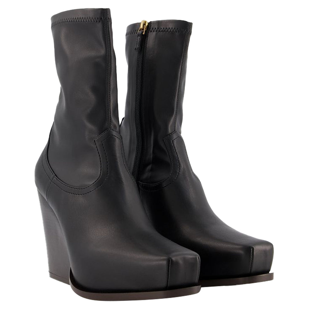 Women's Cowboy Boots in Black Synthetic Leather