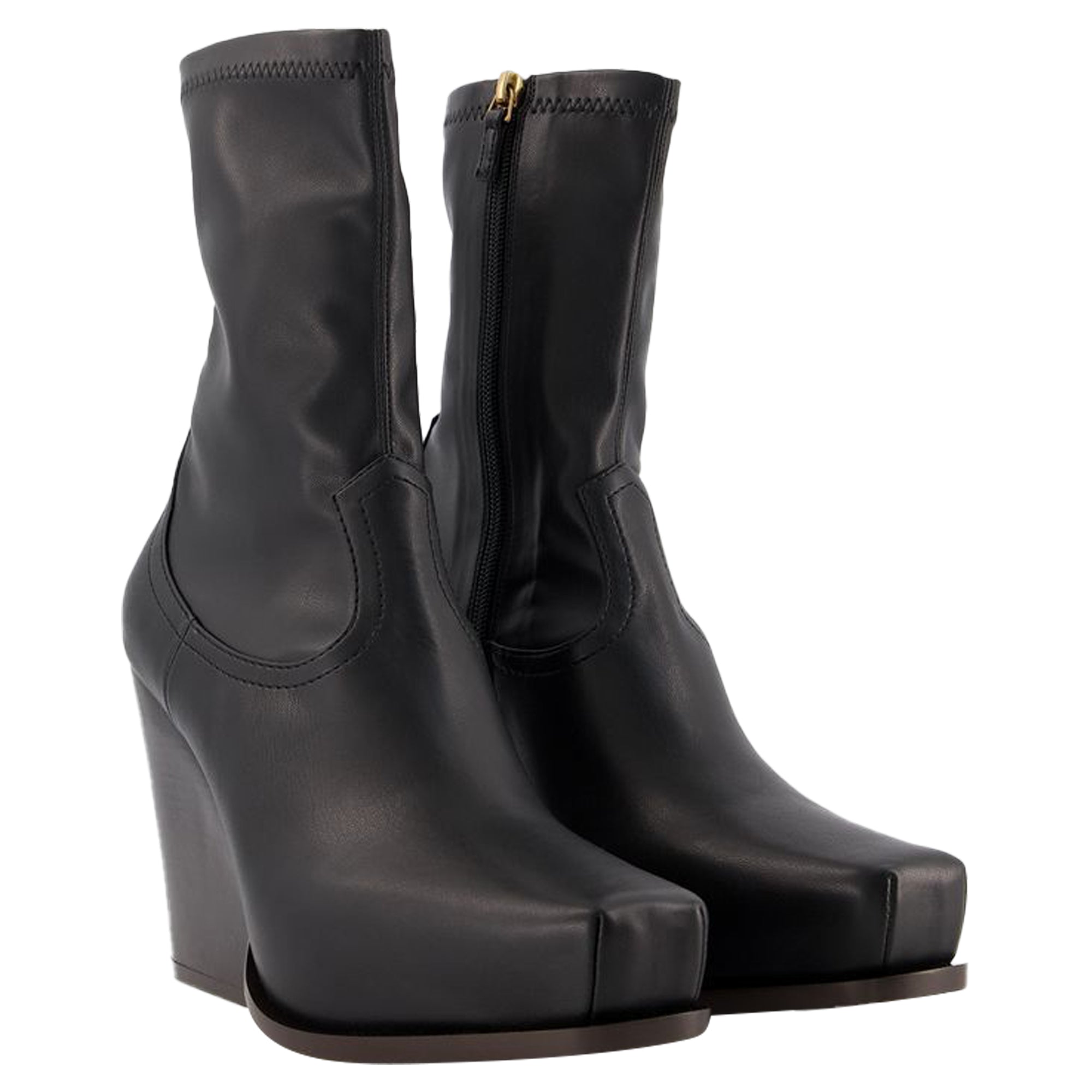 Women's Cowboy Boots in Black Synthetic Leather