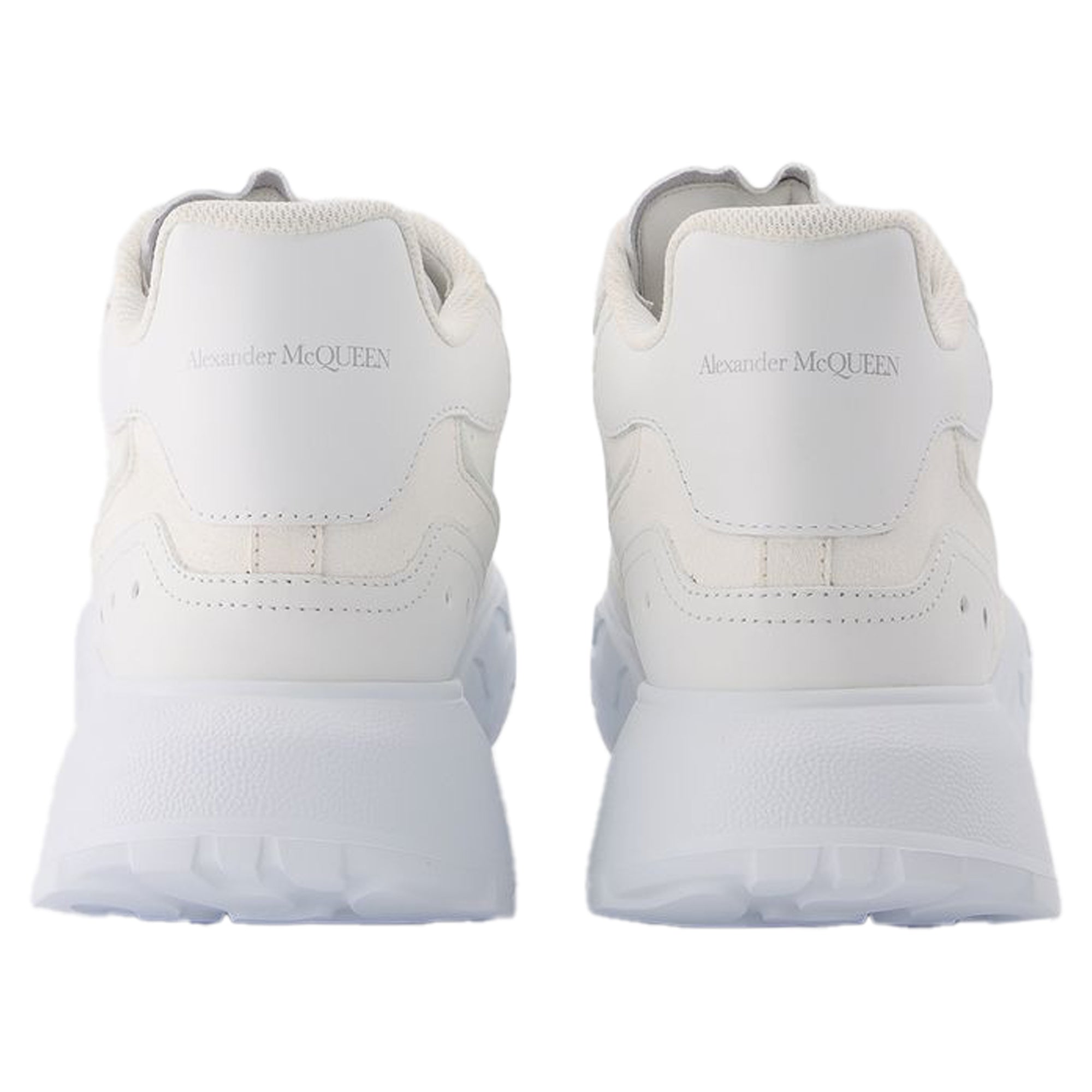 New Court Sneakers in White & Silver Leather