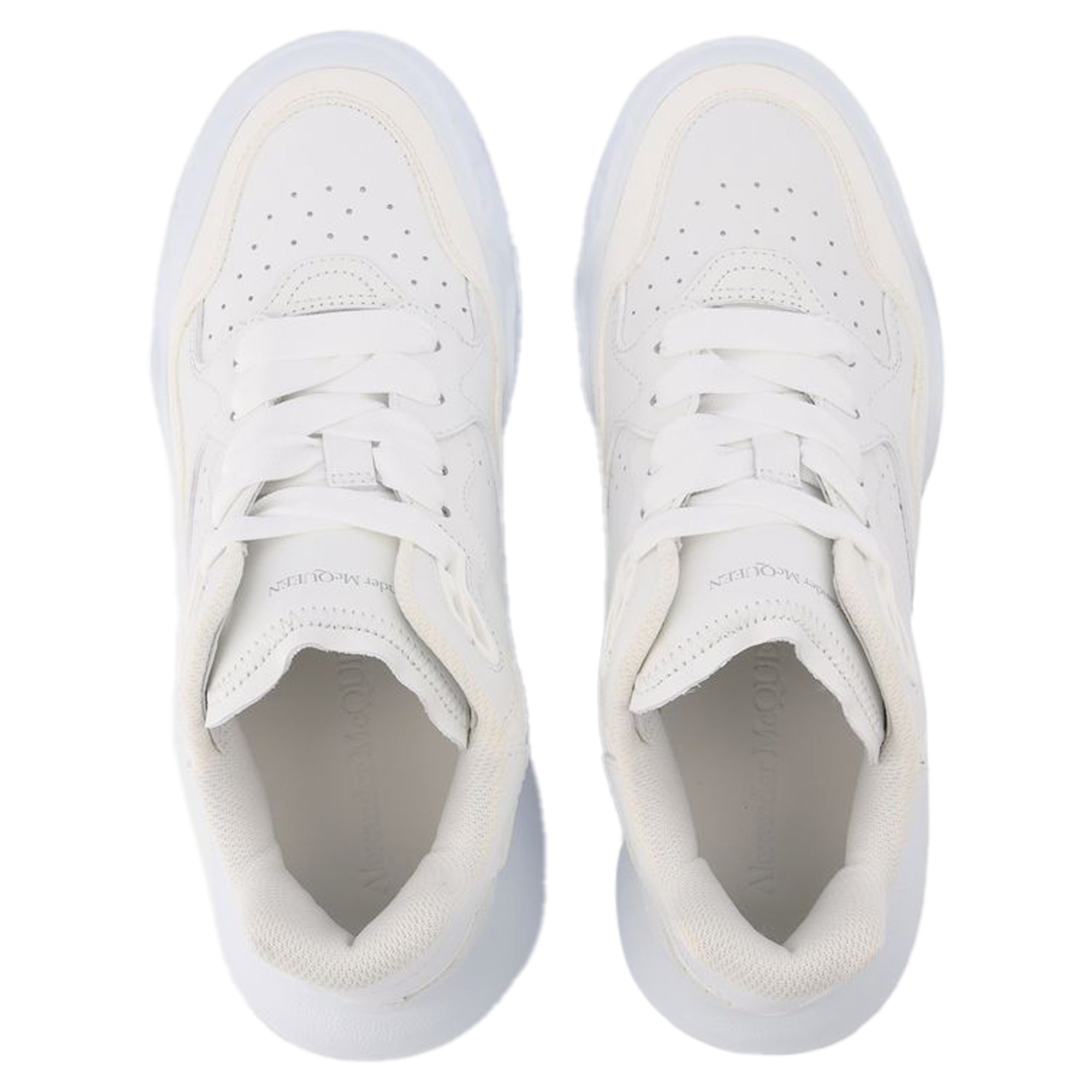 New Court Sneakers in White & Silver Leather