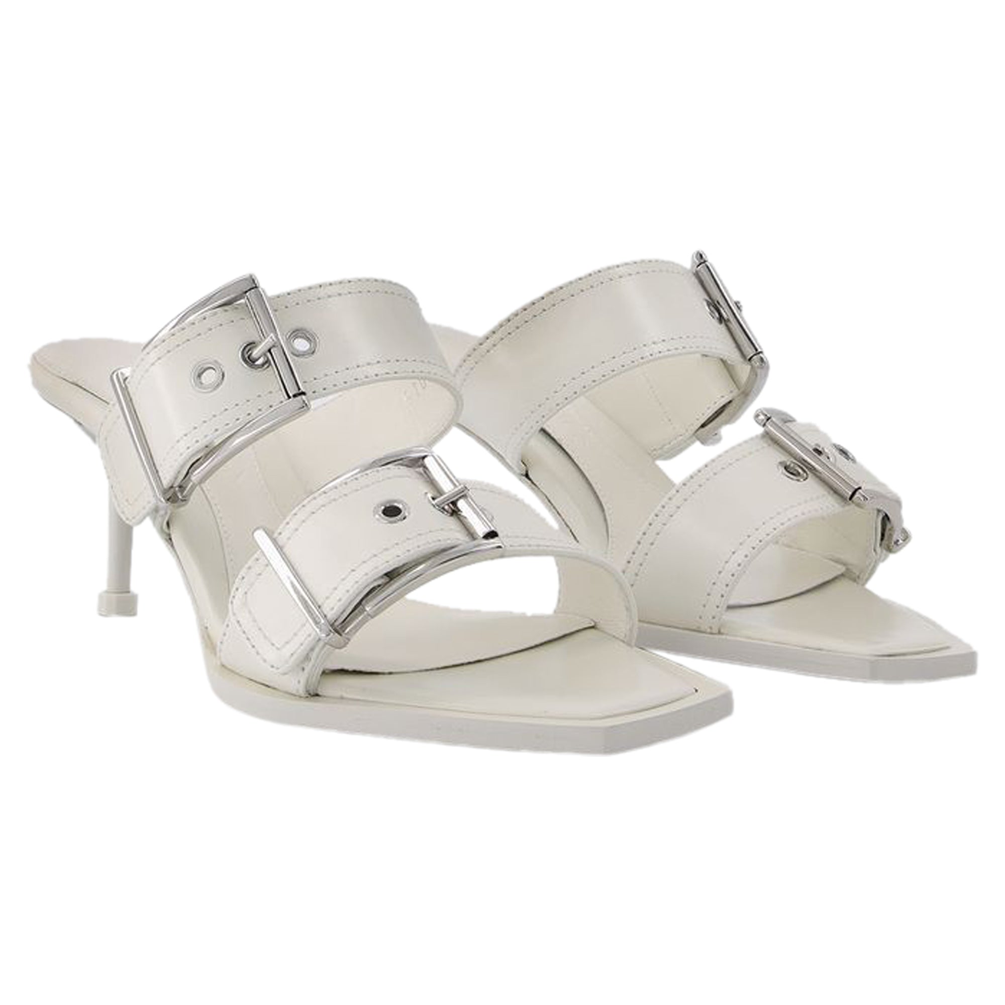 Sandals - Alexander Mcqueen - Ivory/Silver - Leather