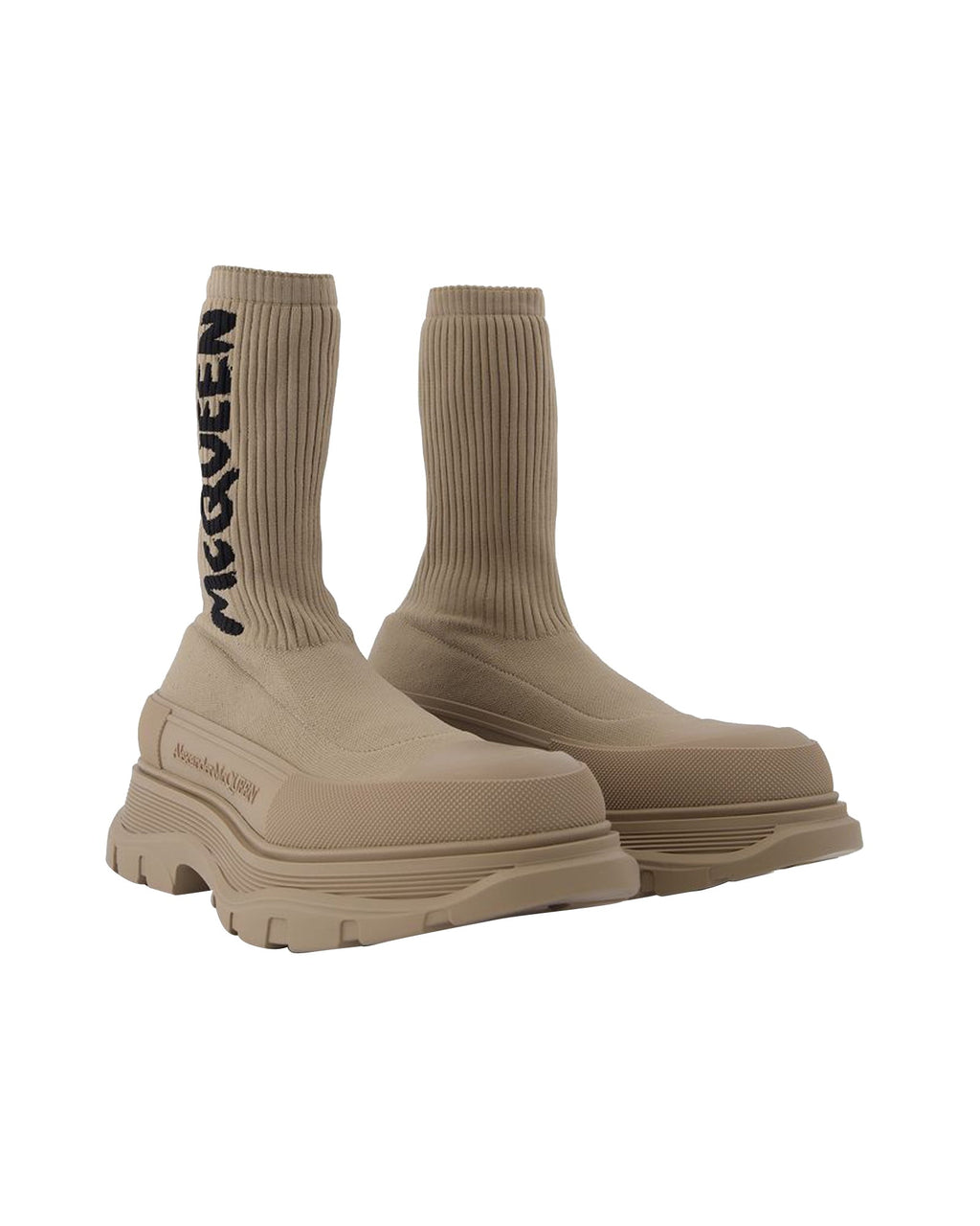 Sock Boots in Beige