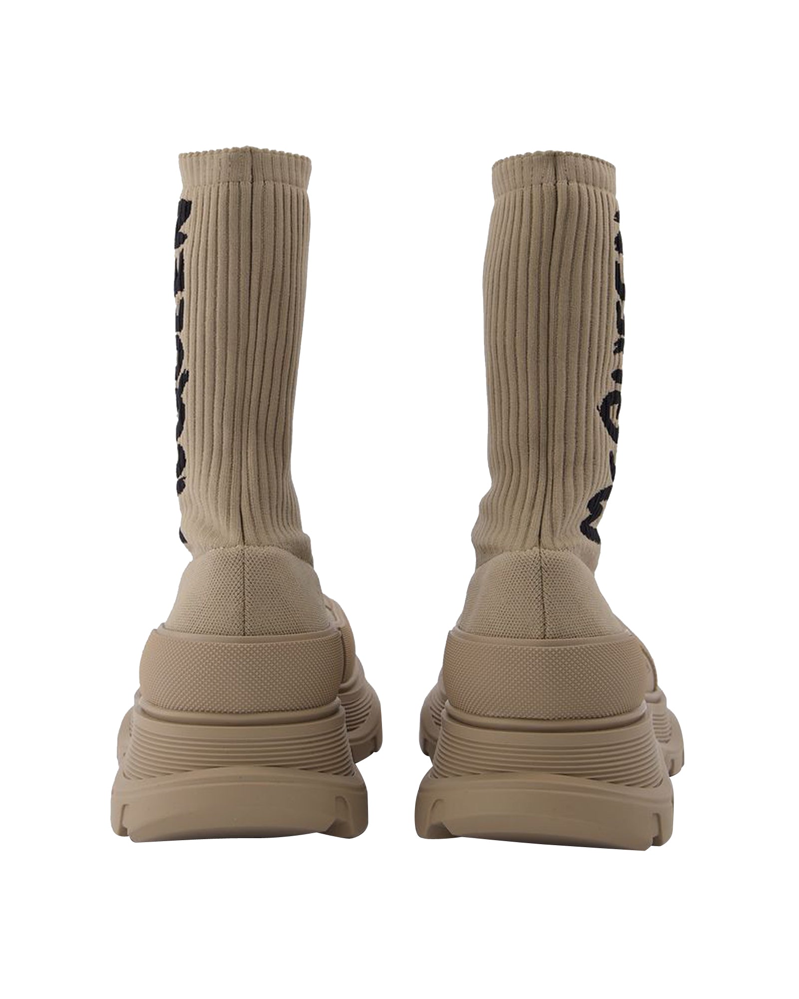 Sock Boots in Beige