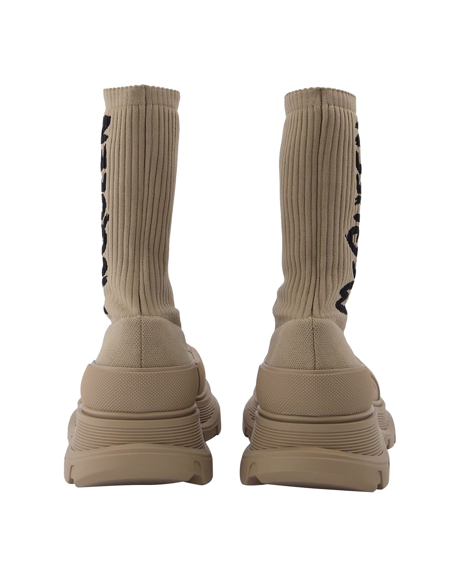 Sock Boots in Beige