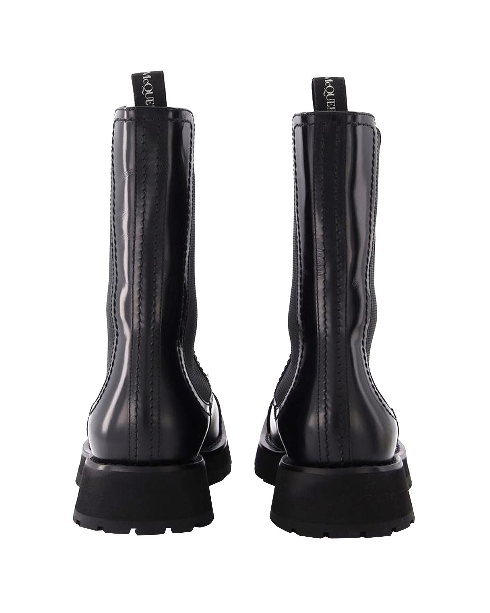 Ankle Boots With Studs in Black Leather