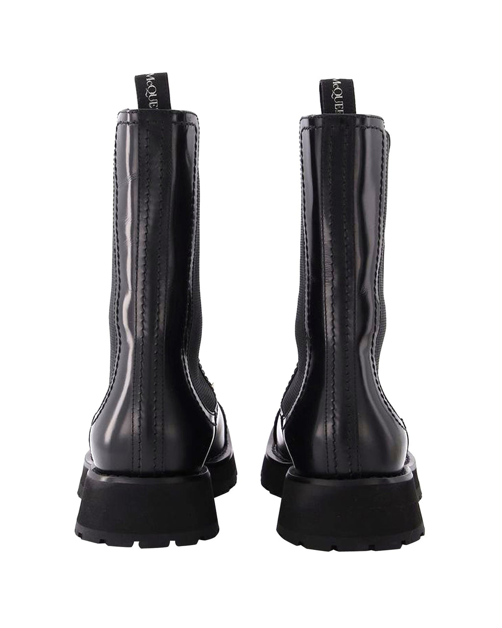 Ankle Boots With Studs in Black Leather