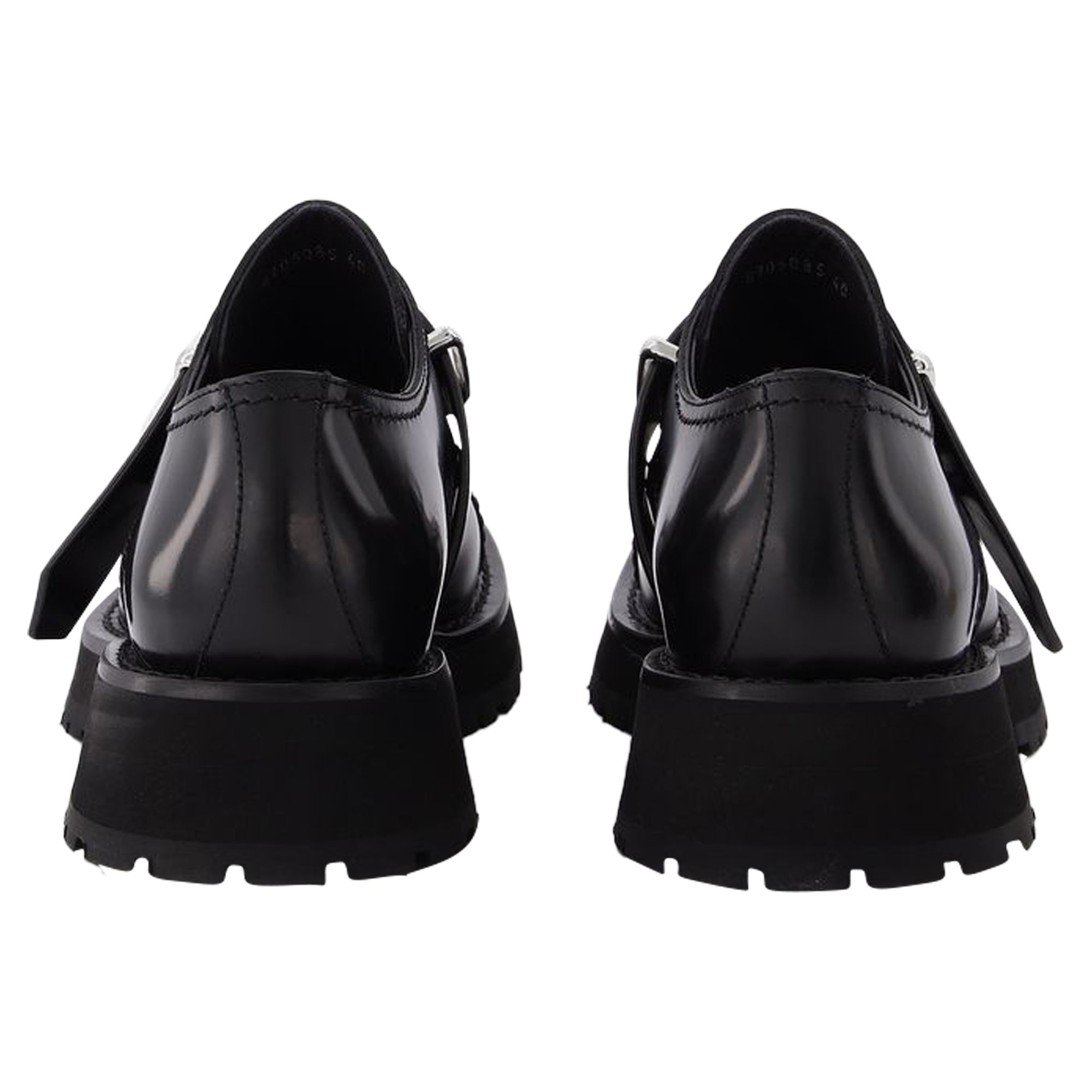 Loafers With Studs in Black Leather