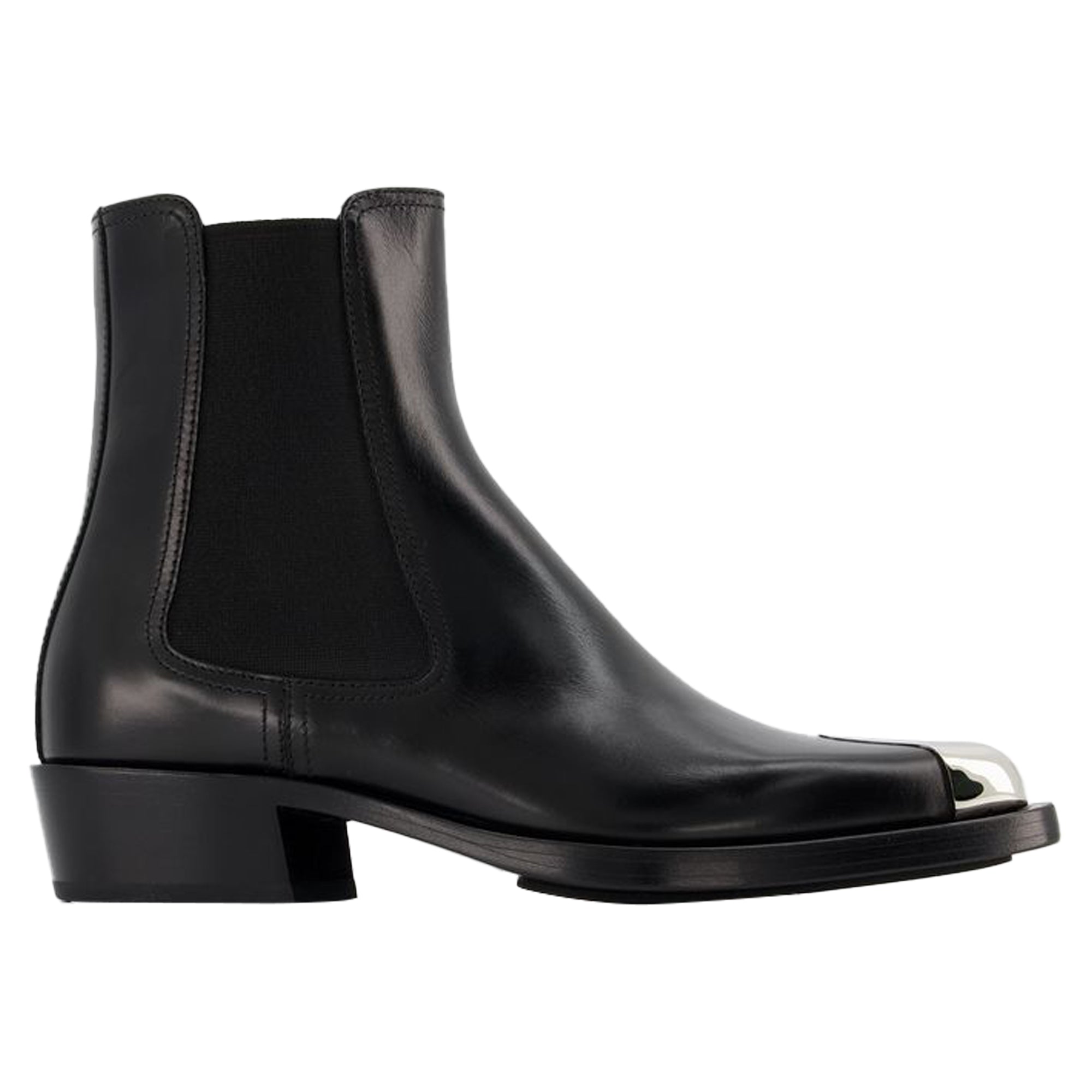 Boxcar Boots in Black/Silver Leather