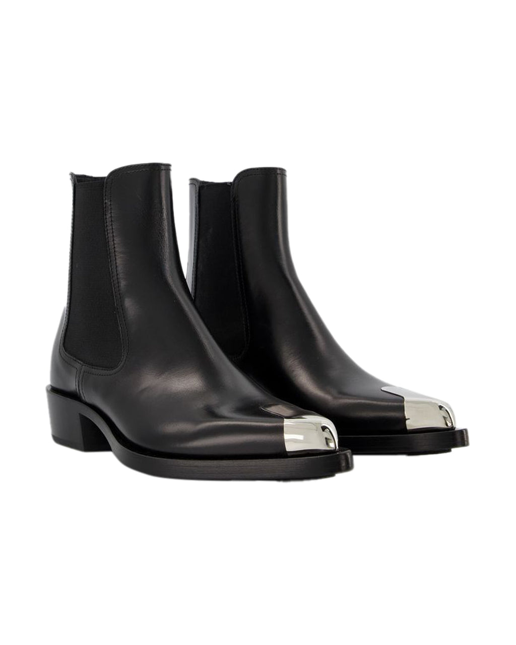 Boxcar Boots in Black/Silver Leather