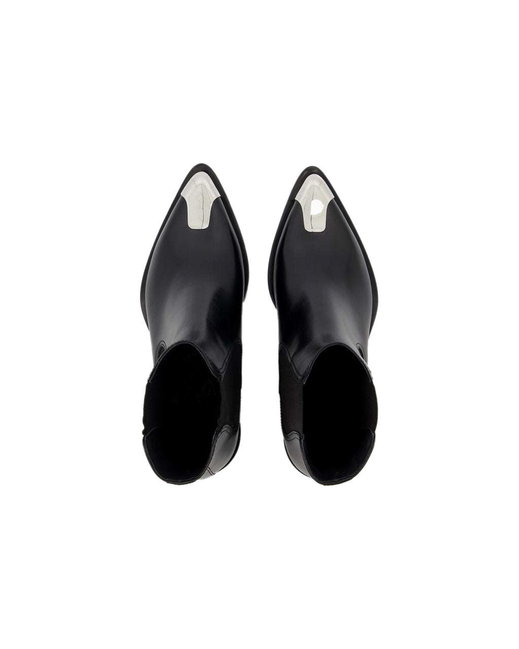 Boxcar Boots in Black/Silver Leather