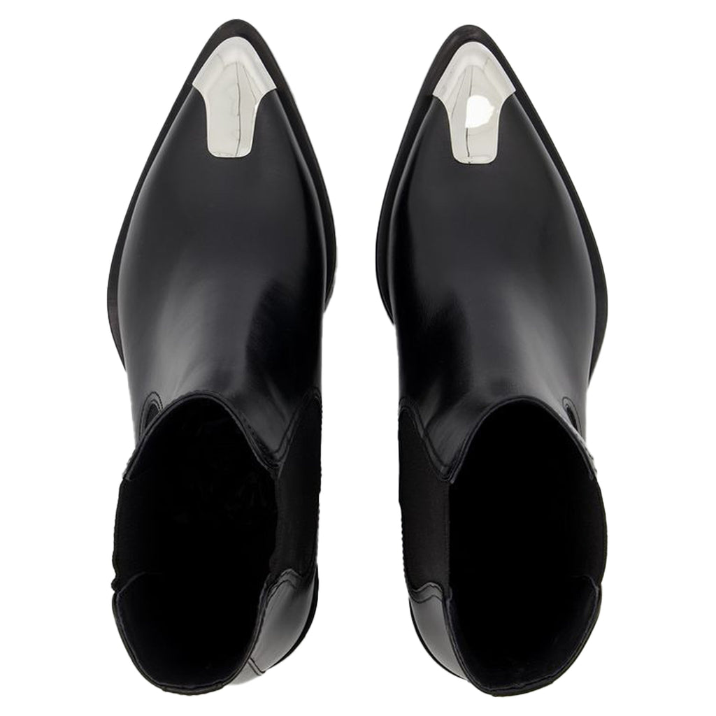 Boxcar Boots in Black/Silver Leather