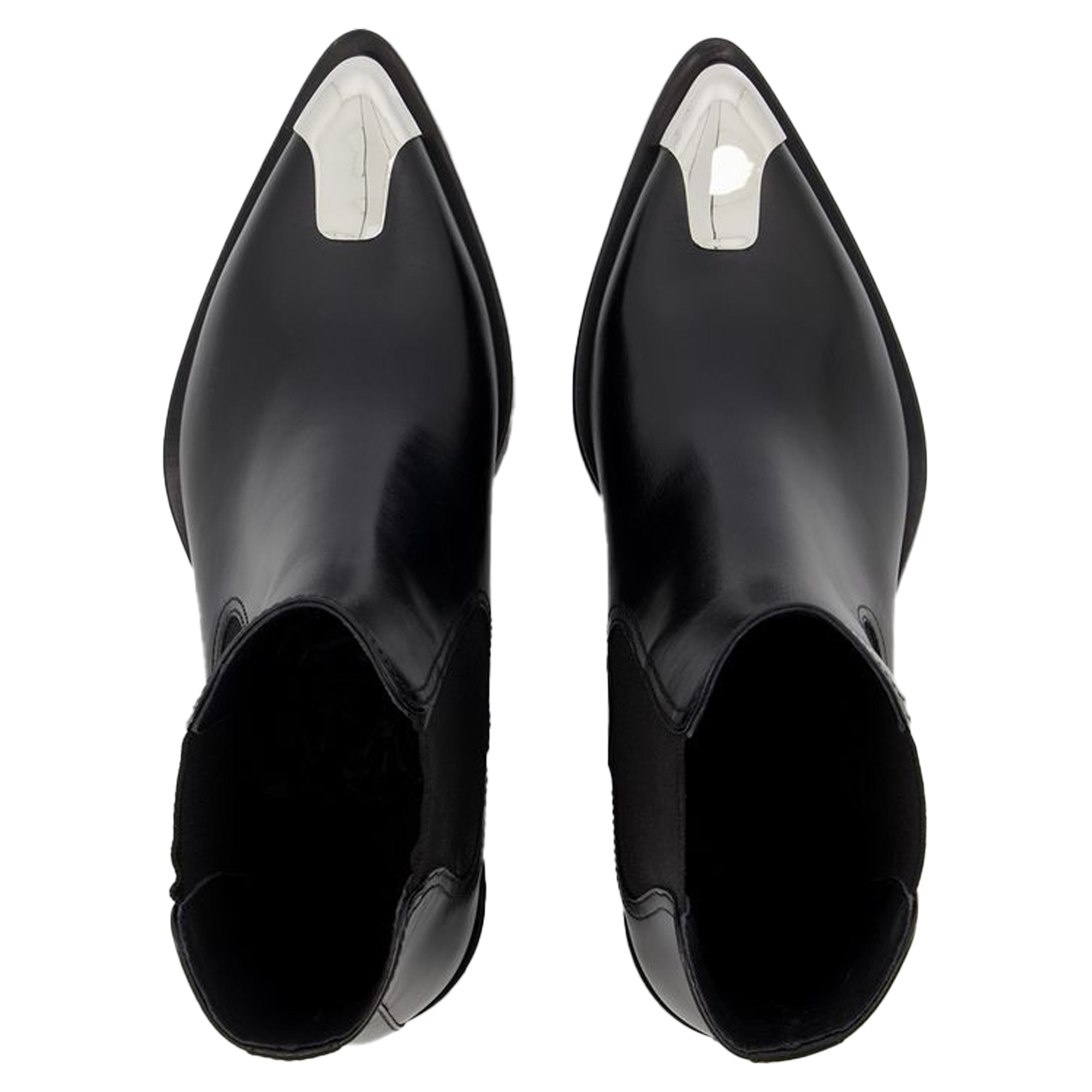 Boxcar Boots in Black/Silver Leather