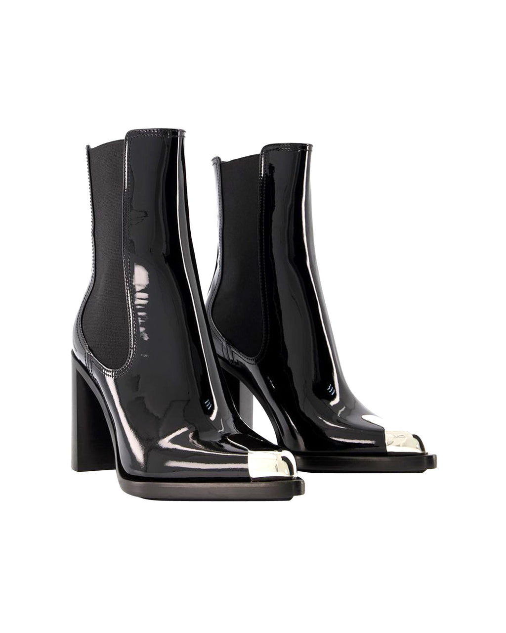 Boots in Black/Silver Leather