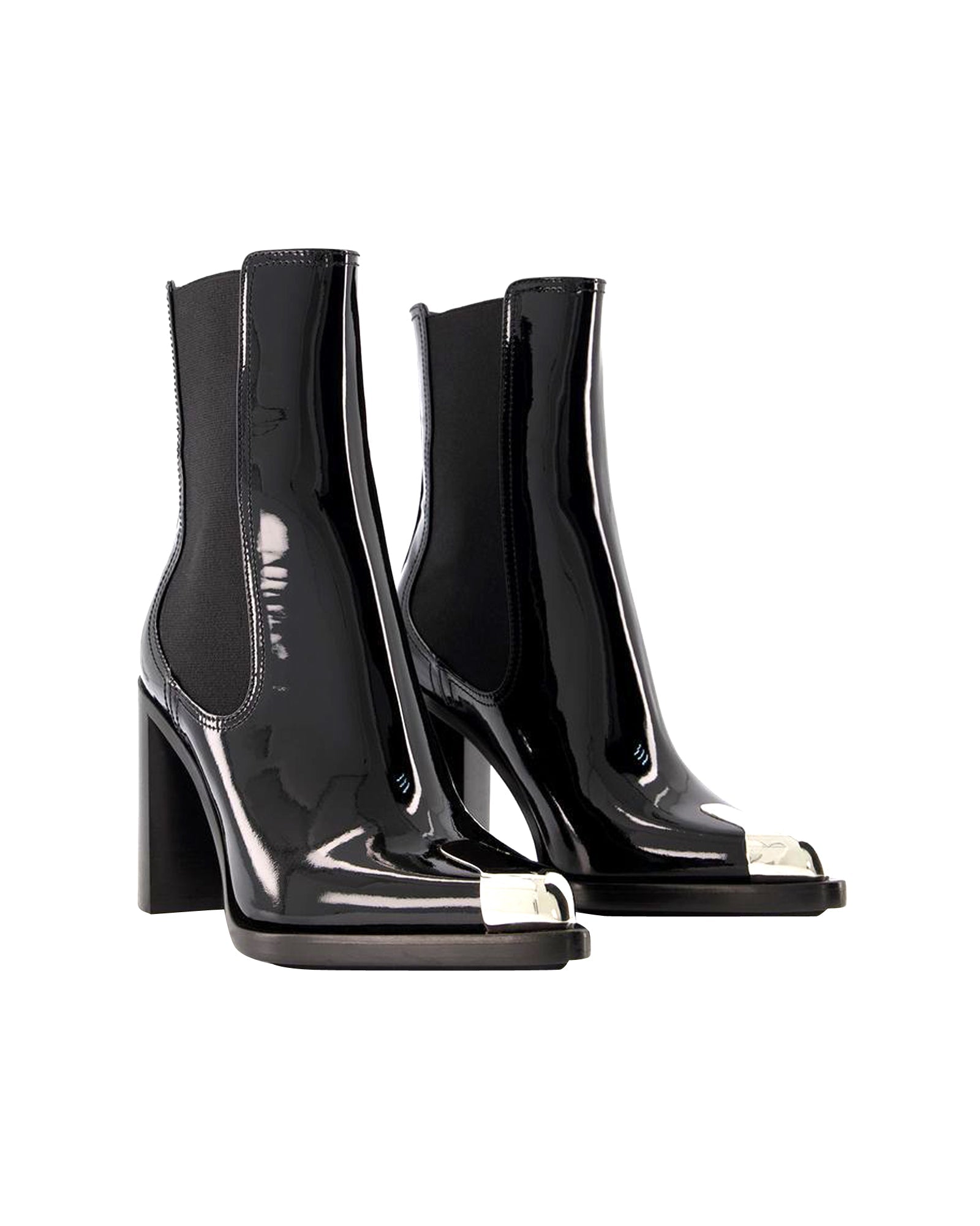 Boots in Black/Silver Leather