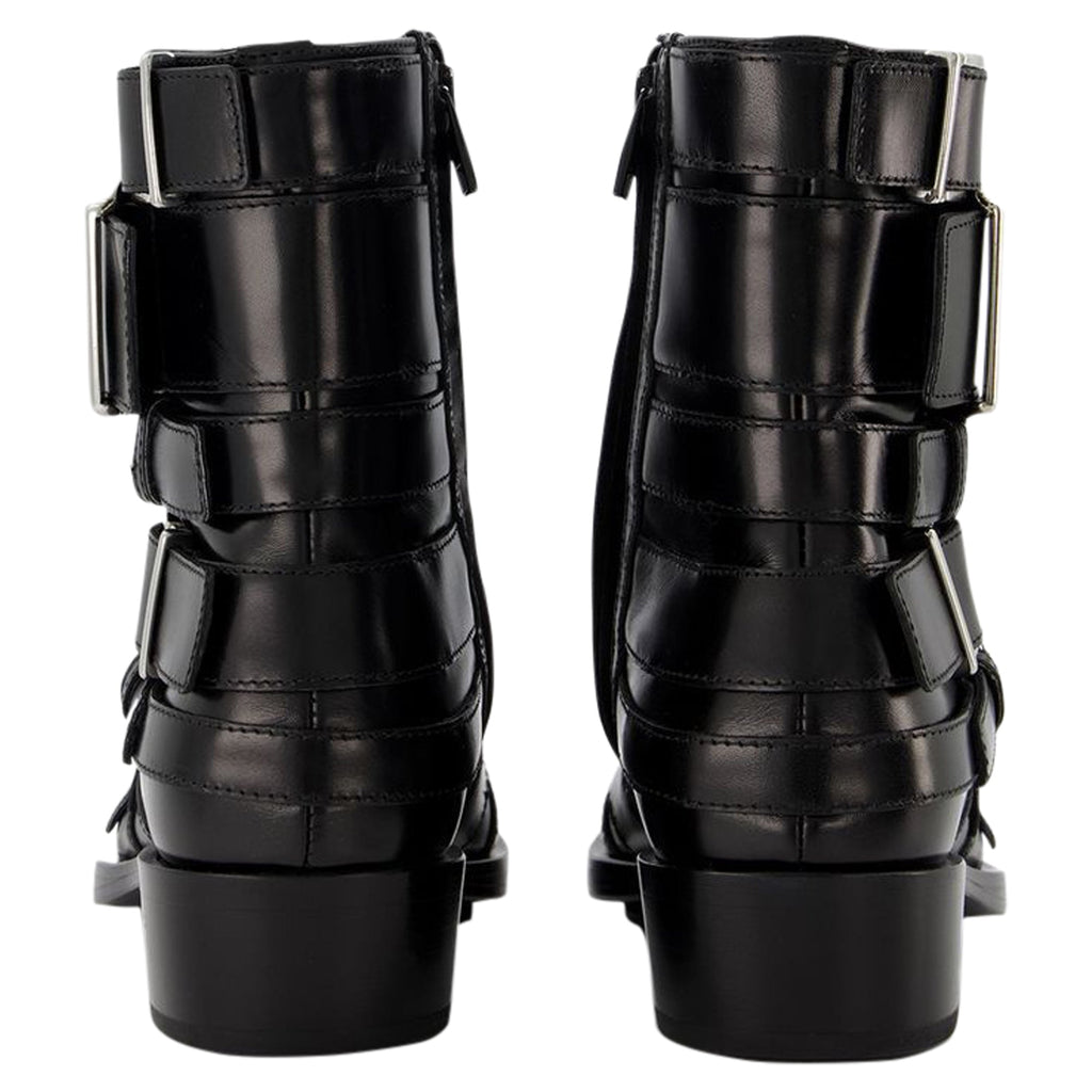 Boxcar Boots in Black/Silver Leather