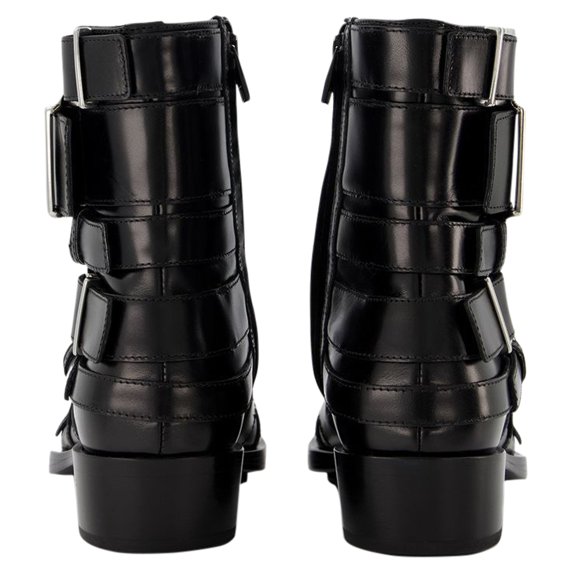 Boxcar Boots in Black/Silver Leather